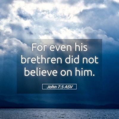 Picture 05 - John 7:5 ASV - For even his brethren did not believe on - Bible Verse Picture