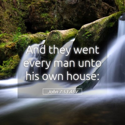 Picture 05 - John 7:53 ASV - And they went every man unto his own - Bible Verse Picture