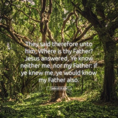 Picture 05 - John 8:19 ASV - They said therefore unto him, Where is thy - Bible Verse Picture