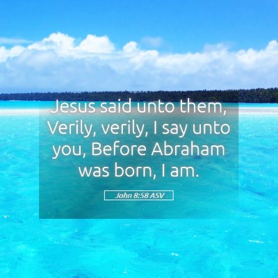 Picture 05 - John 8:58 ASV - Jesus said unto them, Verily, verily, I say unto - Bible Verse Picture