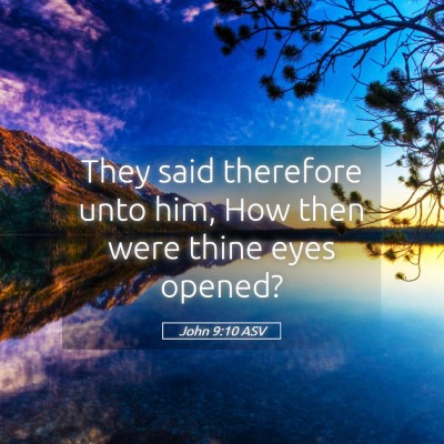 Picture 05 - John 9:10 ASV - They said therefore unto him, How then were thine - Bible Verse Picture