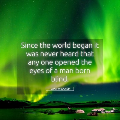 Picture 05 - John 9:32 ASV - Since the world began it was never heard that any - Bible Verse Picture