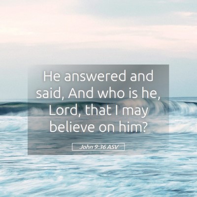 Picture 05 - John 9:36 ASV - He answered and said, And who is he, Lord, that I - Bible Verse Picture