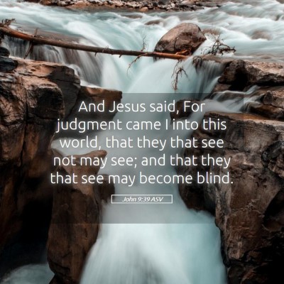 Picture 05 - John 9:39 ASV - And Jesus said, For judgment came I into this - Bible Verse Picture