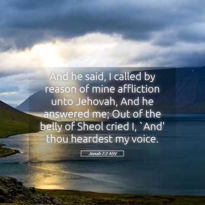 Picture 05 - Jonah 2:2 ASV - And he said, I called by reason of mine - Bible Verse Picture