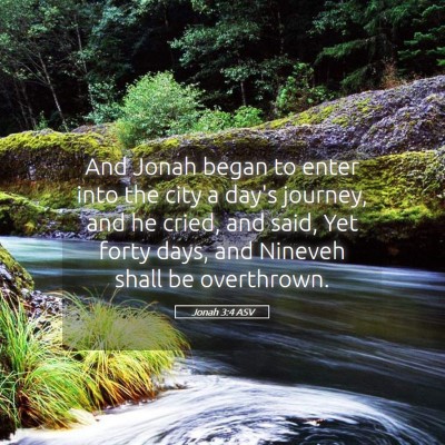 Picture 05 - Jonah 3:4 ASV - And Jonah began to enter into the city a day's - Bible Verse Picture