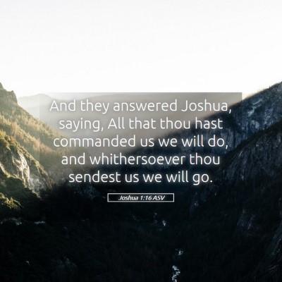 Picture 05 - Joshua 1:16 ASV - And they answered Joshua, saying, All that thou - Bible Verse Picture