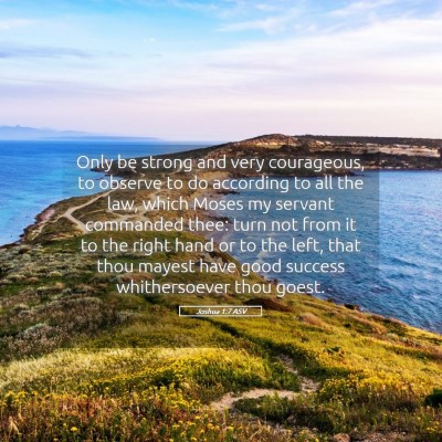 Picture 05 - Joshua 1:7 ASV - Only be strong and very courageous, to observe to - Bible Verse Picture