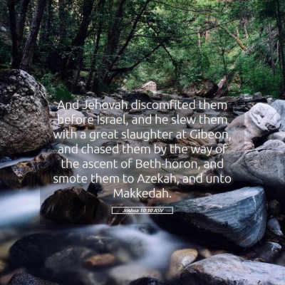 Picture 05 - Joshua 10:10 ASV - And Jehovah discomfited them before Israel, and - Bible Verse Picture