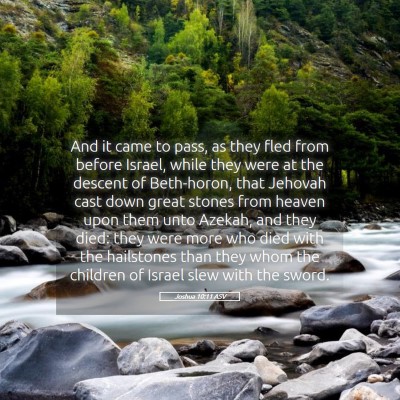 Picture 05 - Joshua 10:11 ASV - And it came to pass, as they fled from before - Bible Verse Picture