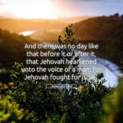 Picture 05 - Joshua 10:14 ASV - And there was no day like that before it or after - Bible Verse Picture