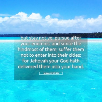 Picture 05 - Joshua 10:19 ASV - but stay not ye; pursue after your enemies, and - Bible Verse Picture