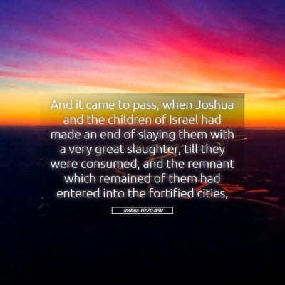 Picture 05 - Joshua 10:20 ASV - And it came to pass, when Joshua and the children - Bible Verse Picture