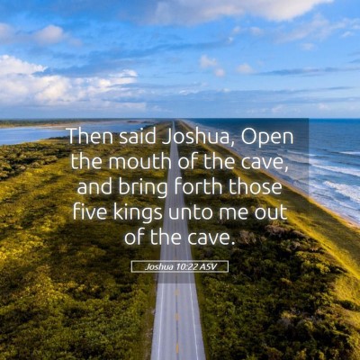 Picture 05 - Joshua 10:22 ASV - Then said Joshua, Open the mouth of the cave, and - Bible Verse Picture