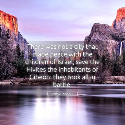 Picture 05 - Joshua 11:19 ASV - There was not a city that made peace with the - Bible Verse Picture
