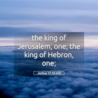Picture 05 - Joshua 12:10 ASV - the king of Jerusalem, one; the king of Hebron, - Bible Verse Picture