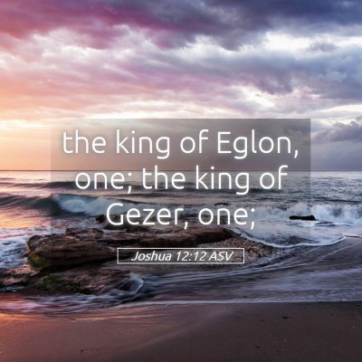 Picture 05 - Joshua 12:12 ASV - the king of Eglon, one; the king of Gezer, - Bible Verse Picture