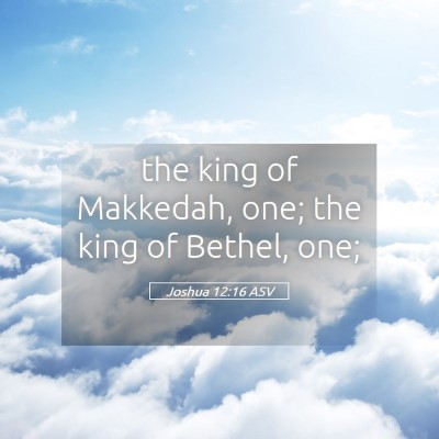 Picture 05 - Joshua 12:16 ASV - the king of Makkedah, one; the king of Bethel, - Bible Verse Picture
