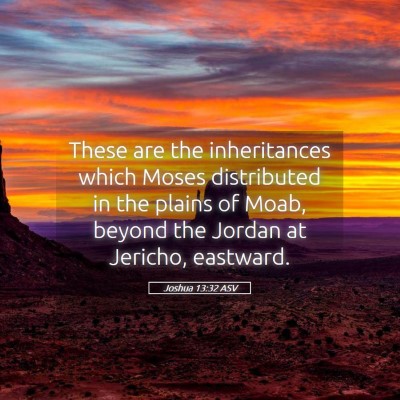 Picture 05 - Joshua 13:32 ASV - These are the inheritances which Moses - Bible Verse Picture