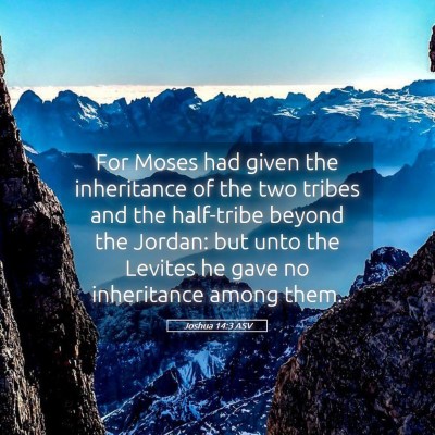 Picture 05 - Joshua 14:3 ASV - For Moses had given the inheritance of the two - Bible Verse Picture