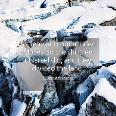 Picture 05 - Joshua 14:5 ASV - As Jehovah commanded Moses, so the children of - Bible Verse Picture