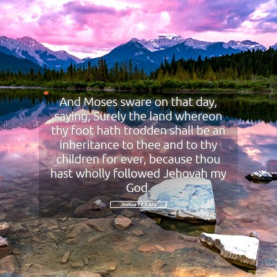 Picture 05 - Joshua 14:9 ASV - And Moses sware on that day, saying, Surely the - Bible Verse Picture