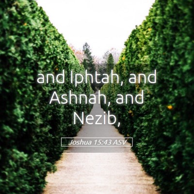 Picture 05 - Joshua 15:43 ASV - and Iphtah, and Ashnah, and - Bible Verse Picture