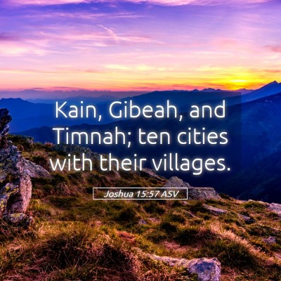 Picture 05 - Joshua 15:57 ASV - Kain, Gibeah, and Timnah; ten cities with their - Bible Verse Picture