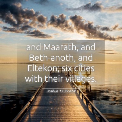 Picture 05 - Joshua 15:59 ASV - and Maarath, and Beth-anoth, and Eltekon; six - Bible Verse Picture