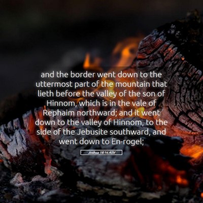 Picture 05 - Joshua 18:16 ASV - and the border went down to the uttermost part of - Bible Verse Picture