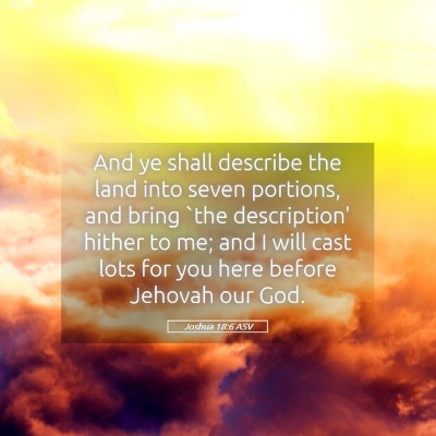 Picture 05 - Joshua 18:6 ASV - And ye shall describe the land into seven - Bible Verse Picture