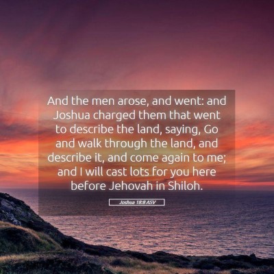 Picture 05 - Joshua 18:8 ASV - And the men arose, and went: and Joshua charged - Bible Verse Picture