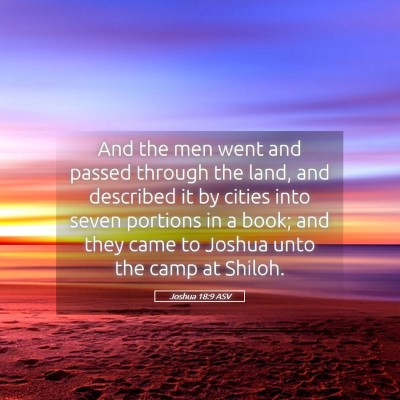 Picture 05 - Joshua 18:9 ASV - And the men went and passed through the land, and - Bible Verse Picture