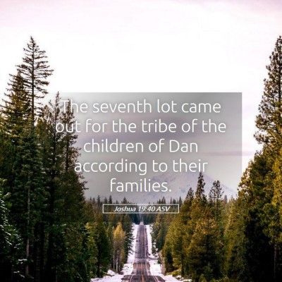 Picture 05 - Joshua 19:40 ASV - The seventh lot came out for the tribe of the - Bible Verse Picture
