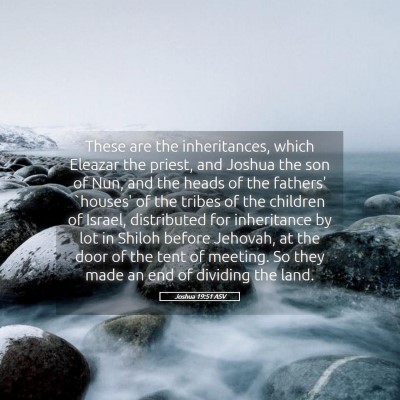 Picture 05 - Joshua 19:51 ASV - These are the inheritances, which Eleazar the - Bible Verse Picture