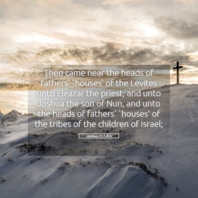 Picture 05 - Joshua 21:1 ASV - Then came near the heads of fathers' `houses' of - Bible Verse Picture