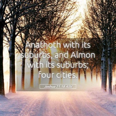 Picture 05 - Joshua 21:18 ASV - Anathoth with its suburbs, and Almon with its - Bible Verse Picture