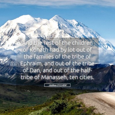 Picture 05 - Joshua 21:5 ASV - And the rest of the children of Kohath had by lot - Bible Verse Picture