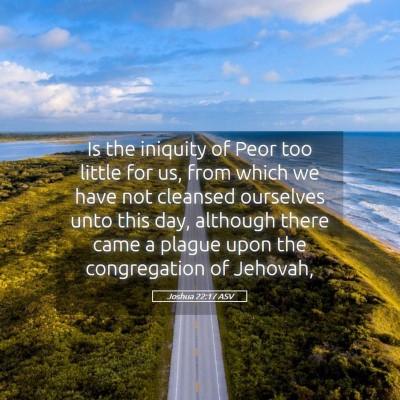 Picture 05 - Joshua 22:17 ASV - Is the iniquity of Peor too little for us, from - Bible Verse Picture