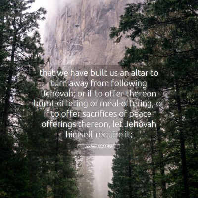 Picture 05 - Joshua 22:23 ASV - that we have built us an altar to turn away from - Bible Verse Picture