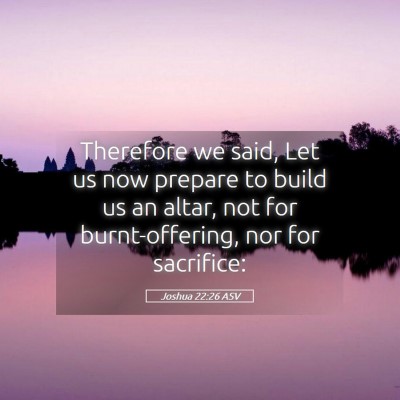 Picture 05 - Joshua 22:26 ASV - Therefore we said, Let us now prepare to build us - Bible Verse Picture