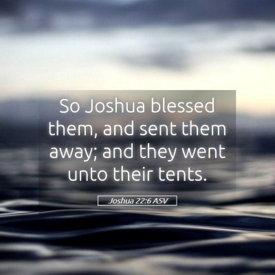 Picture 05 - Joshua 22:6 ASV - So Joshua blessed them, and sent them away; and - Bible Verse Picture