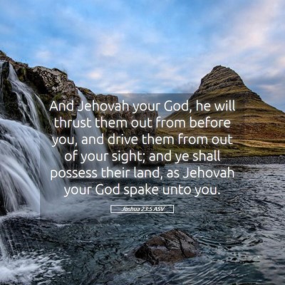 Picture 05 - Joshua 23:5 ASV - And Jehovah your God, he will thrust them out - Bible Verse Picture