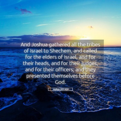 Picture 05 - Joshua 24:1 ASV - And Joshua gathered all the tribes of Israel to - Bible Verse Picture