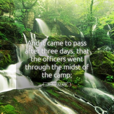 Picture 05 - Joshua 3:2 ASV - And it came to pass after three days, that the - Bible Verse Picture