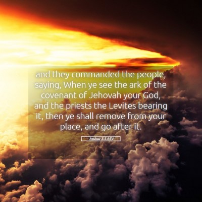 Picture 05 - Joshua 3:3 ASV - and they commanded the people, saying, When ye - Bible Verse Picture