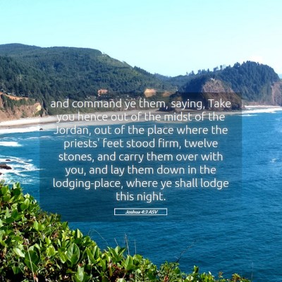 Picture 05 - Joshua 4:3 ASV - and command ye them, saying, Take you hence out - Bible Verse Picture