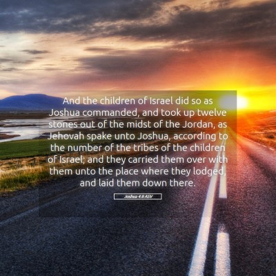 Picture 05 - Joshua 4:8 ASV - And the children of Israel did so as Joshua - Bible Verse Picture