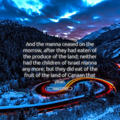 Picture 05 - Joshua 5:12 ASV - And the manna ceased on the morrow, after they - Bible Verse Picture