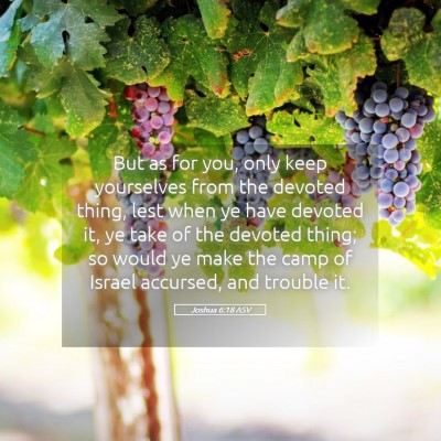 Picture 05 - Joshua 6:18 ASV - But as for you, only keep yourselves from the - Bible Verse Picture
